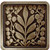 Notting Hill English Garden Collection 1-3/8'' Wide Mountain Ash Square Cabinet Knob in Antique Brass, 1-3/8'' W x 7/8'' D x 1-3/8'' H