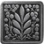 Notting Hill English Garden Collection 1-3/8'' Wide Mountain Ash Square Cabinet Knob in Brilliant Pewter, 1-3/8'' W x 7/8'' D x 1-3/8'' H