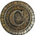 Notting Hill Initial Collection 1-3/8'' Diameter Initial C Round Cabinet Knob in Antique Brass, 1-3/8'' Diameter x 7/8'' D