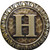 Notting Hill Initial Collection 1-3/8'' Diameter Initial H Round Cabinet Knob in Antique Brass, 1-3/8'' Diameter x 7/8'' D