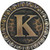 Notting Hill Initial Collection 1-3/8'' Diameter Initial K Round Cabinet Knob in Antique Brass, 1-3/8'' Diameter x 7/8'' D