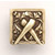 Notting Hill Kitchen Garden Collection 1-1/2'' Wide Leafy Carrot Square Cabinet Knob in Antique Brass, 1-1/2'' W x 7/8'' D x 1-1/2'' H