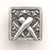 Notting Hill Kitchen Garden Collection 1-1/2'' Wide Leafy Carrot Square Cabinet Knob in Antique Pewter, 1-1/2'' W x 7/8'' D x 1-1/2'' H