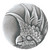 Notting Hill Tropical Collection 1-3/8'' Diameter Small Cockatoo Right Side Round Cabinet Knob in Antique Pewter, 1-3/8'' Diameter x 7/8'' D