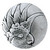 Notting Hill Tropical Collection 1-3/8'' Diameter Small Cockatoo Left Side Round Cabinet Knob in Brilliant Pewter, 1-3/8'' Diameter x 7/8'' D
