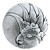 Notting Hill Tropical Collection 1-3/8'' Diameter Small Cockatoo Right Side Round Cabinet Knob in Brilliant Pewter, 1-3/8'' Diameter x 7/8'' D