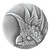 Notting Hill Tropical Collection 2'' Diameter Large Cockatoo Right Side Round Cabinet Knob in Antique Pewter, 2'' Diameter x 7/8'' D