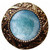 Knob, Victorian Jewel, Green Aventurine, Antique Brass