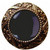 Knob, Victorian Jewel, Black Onyx, Antique Brass