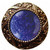 Knob, Victorian Jewel, Blue Sodalite, Antique Brass
