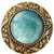 Knob, Victorian Jewel, Green Aventurine, Brite Brass