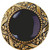 Knob, Victorian Jewel, Black Onyx, Brite Brass