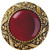 Knob, Victorian Jewel, Red Carnelian, Brite Brass