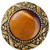 Knob, Victorian Jewel, Tiger Eye, Brite Brass