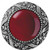 Knob, Victorian Jewel, Red Carnelian, Brite Nickel