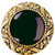 Knob, Victorian Jewel, Black Onyx, 24K Gold Plate