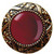 Knob, Victorian Jewel, Red Carnelian, 24K Gold Plate