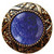 Knob, Victorian Jewel, Blue Sodalite, 24K Gold Plate