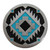 Knob, Navajo Treasure, Turquoise-Black, Enameled Pewter Knob - Knob, Enameled Pewter