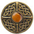 Knob, Celtic Jewel, Tiger Eye, Antique Brass