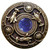 Notting Hill Jewels Collection 1-3/8" Diameter Jeweled Lily Round Knob in Antique Brass with Blue Sodalite Natural Stone, 1-3/8" Diameter x 1-1/8" D