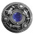 Notting Hill Jewels Collection 1-3/8" Diameter Jeweled Lily Round Knob in Antique Pewter with Blue Sodalite Natural Stone, 1-3/8" Diameter x 1-1/8" D
