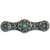 Notting Hill Jewels Collection 3-7/8'' Wide Jeweled Lily Cabinet Pull in Antique Pewter with Green Aventurine Natural Stone Center, 3-7/8'' W x 7/8'' D x 1-1/16'' H