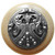 Notting Hill Classic Collection 1-1/2'' Diameter Regal Crest Natural Wood Round Knob in Brilliant Pewter, 1-1/2'' Diameter x 1-1/8'' D