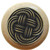Knob, Classic Weave, Natural Wood, Antique Brass