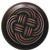 Notting Hill Pastimes Collection 1-1/2'' Diameter Classic Weave Dark Walnut Wood Round Knob in Antique Copper, 1-1/2'' Diameter x 1-1/8'' D