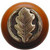Notting Hill Leaves Collection 1-1/2'' Diameter Oak Leaf Cherry Wood Round Knob in Antique Brass, 1-1/2'' Diameter x 1-1/8'' D