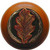 Notting Hill Leaves Collection 1-1/2'' Diameter Oak Leaf Cherry Wood Round Knob in Brass Hand Tinted, 1-1/2'' Diameter x 1-1/8'' D