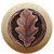Notting Hill Leaves Collection 1-1/2'' Diameter Oak Leaf Natural Wood Round Knob in Antique Copper, 1-1/2'' Diameter x 1-1/8'' D