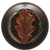Notting Hill Leaves Collection 1-1/2'' Diameter Oak Leaf Dark Walnut Wood Round Knob in Brass Hand Tinted, 1-1/2'' Diameter x 1-1/8'' D