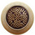 Notting Hill Nouveau Collection 1-1/2'' Diameter Celtic Isles Natural Wood Round Knob in Antique Brass, 1-1/2'' Diameter x 1-1/8'' D