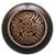 Notting Hill Nouveau Collection 1-1/2'' Diameter Celtic Isles Dark Walnut Wood Round Knob in Antique Brass, 1-1/2'' Diameter x 1-1/8'' D