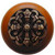 Notting Hill Chateau Collection 1-1/2'' Diameter Chateau Cherry Wood Round Knob in Antique Brass, 1-1/2'' Diameter x 1-1/8'' D