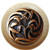 Knob, Tiger Lily, Natural Wood w/ Pewter, Antique Copper