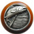Knob, Leaping Trout, Cherry Wood & Pewter, Antique Pewter