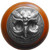 Knob, Wise Owl, Cherry Wood w/ Pewter, Antique Pewter