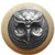 Knob, Wise Owl, Natural Wood w/ Pewter, Antique Pewter