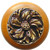 Knob, Chrysanthemum, Maple Wood, Antique Brass