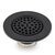 Nantucket Sinks Premium Accessories Collection 3'' Diameter Utility Sink Grid Drain with Rubber Stopper Drain Plug, Matte Black Side View