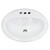 Nantucket Sinks Great Point Collection 20-1/4" Self Rimming Drop-In Oval Ceramic Vanity Bathroom Sink in White with Overflow, 20-1/4" Diameter x 17-1/4" D, 8-1/4" Bowl Depth