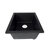 Nantucket Sinks Rockport Collection 15'' W Single Bowl Dual-Mount Granite Composite Bar-Prep Sink in Black, 15'' W x 18'' D x 7-5/8'' H, Black Overhead Front View