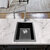Nantucket Sinks Rockport Collection 15'' W Single Bowl Dual-Mount Granite Composite Bar-Prep Sink in Black, 15'' W x 18'' D x 7-5/8'' H, Black In Use Kitchen View