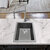 Nantucket Sinks Rockport Collection 15'' W Single Bowl Dual-Mount Granite Composite Bar-Prep Sink in Titanium, 15'' W x 18'' D x 7-5/8'' H, Titanium In Use Kitchen View
