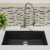 Nantucket Sinks Plymouth Collection 33" Single Bowl Undermount Granite Composite Kitchen Sink in Black, 33" W x 18-5/8" D x 11" H