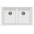 Nantucket Sinks Low Divide 50/50 Double Bowl Undermount Granite Composite Kitchen Sink, White, 33" W x 18-1/2" D x 9-7/8" H