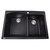 Nantucket Sinks Plymouth Collection 60/40 Double Bowl Dual-Mount Granite Composite Kitchen Sink in Black, 33" W x 22" D x 9-7/8" H